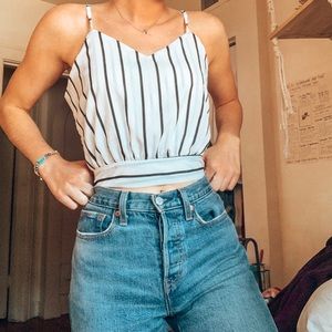 striped shirt with tie back